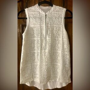Calvin Klein White Lace Sleeveless Top